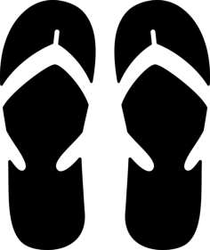 Pair Of Flip Flop Engraving Svg Design, Free Vectors File